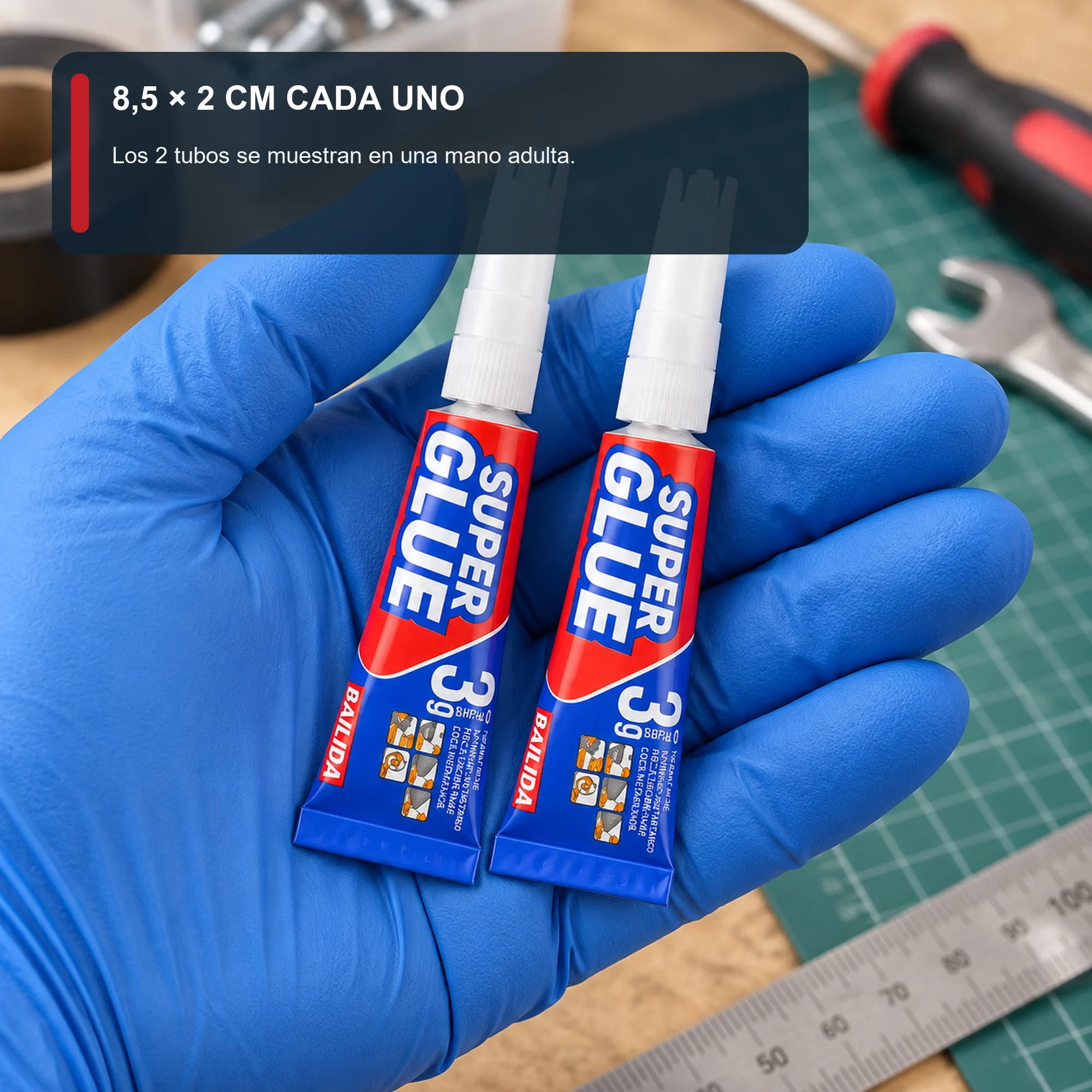 Set de 2 Adhesivos Instantáneos de 3 g con Boquilla de Precisión