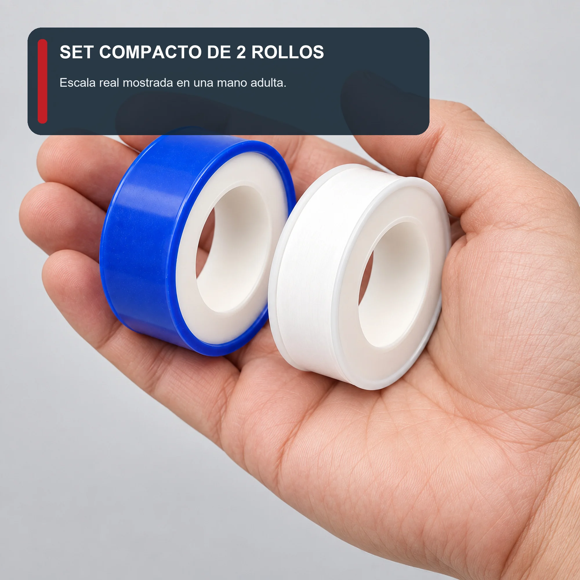 Set de 2 Cintas Selladoras de PTFE, 12 mm × 10 m