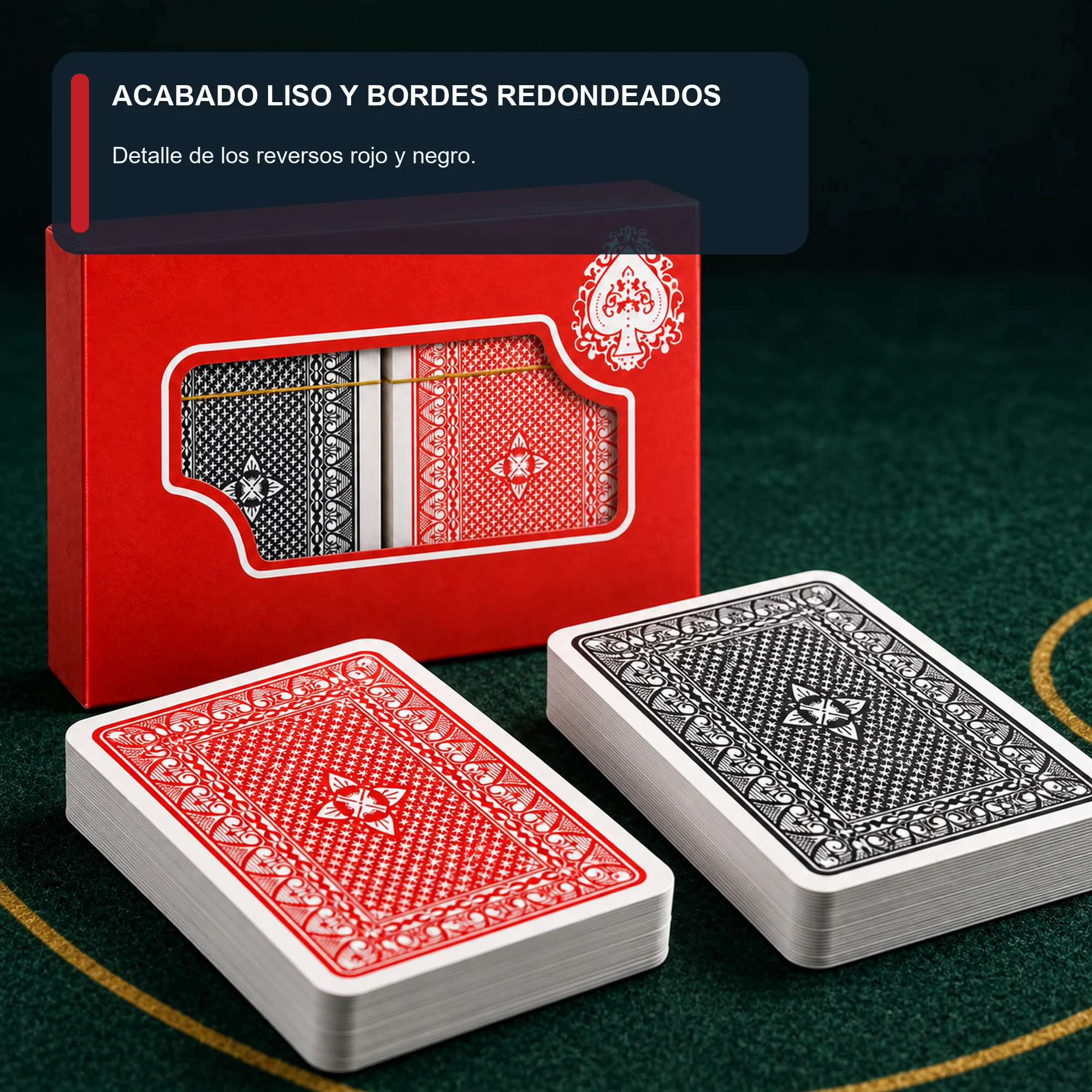 Set de 2 Mazos de Cartas de Póker Plastificadas con Caja