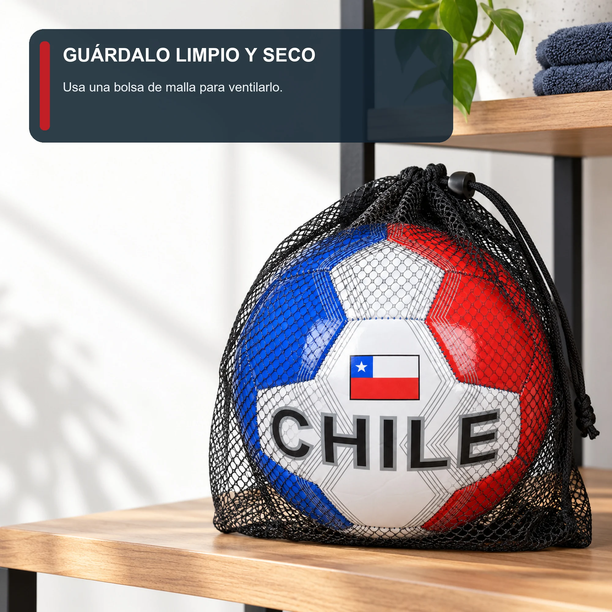 Balón de Fútbol Chile N.º 5, 21,5 cm