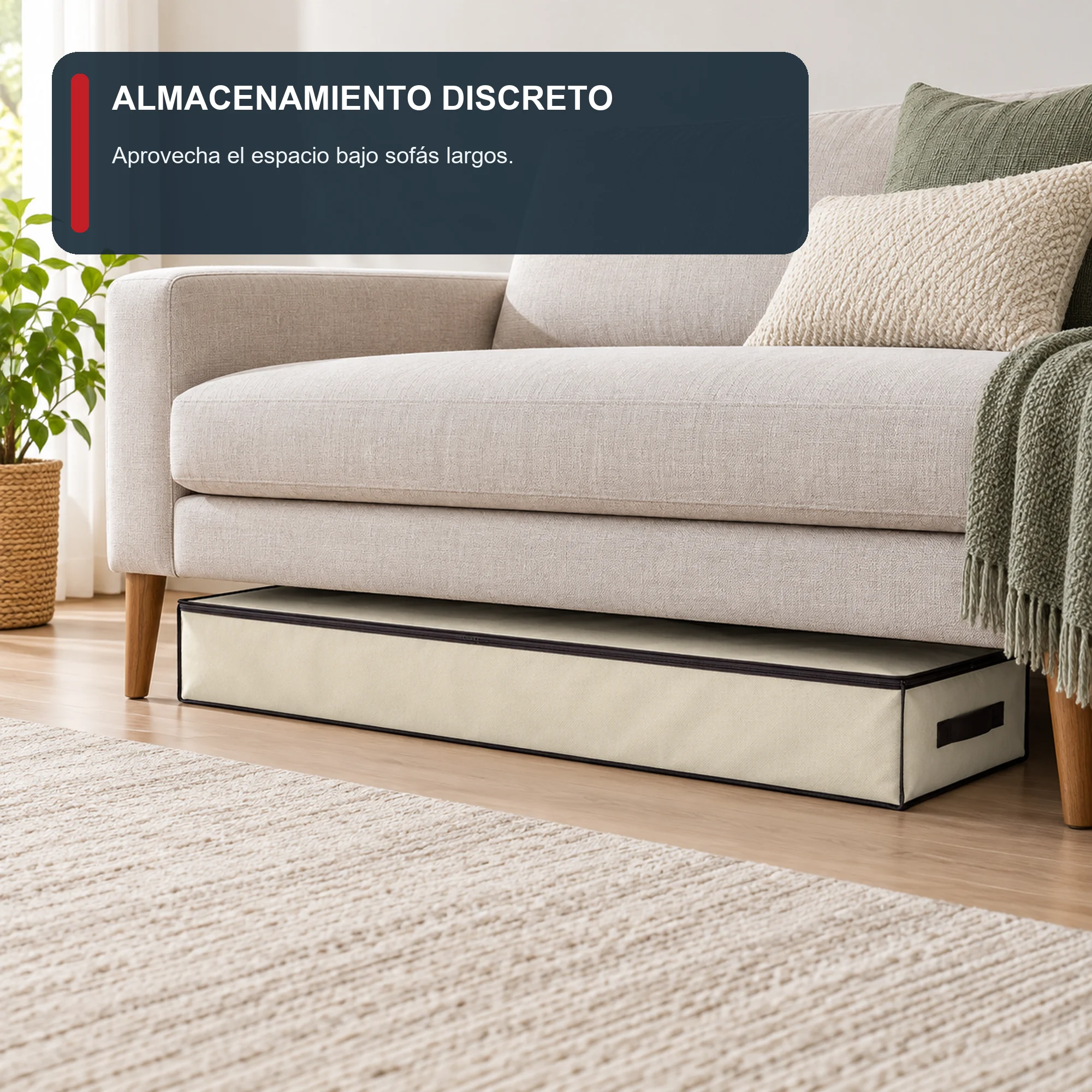Bolsa Organizadora Bajo Cama Extra Larga, 105 × 45 × 15 cm, 1 Unidad