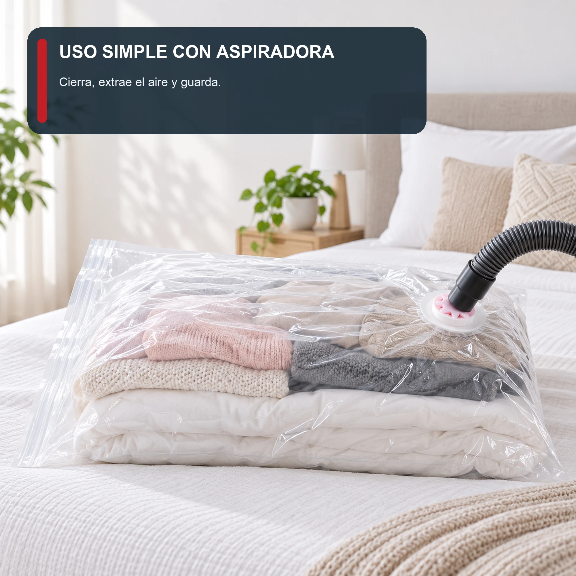 Bolsa de Compresión al Vacío Transparente Extra Grande, 70 × 110 cm, 1 Unidad