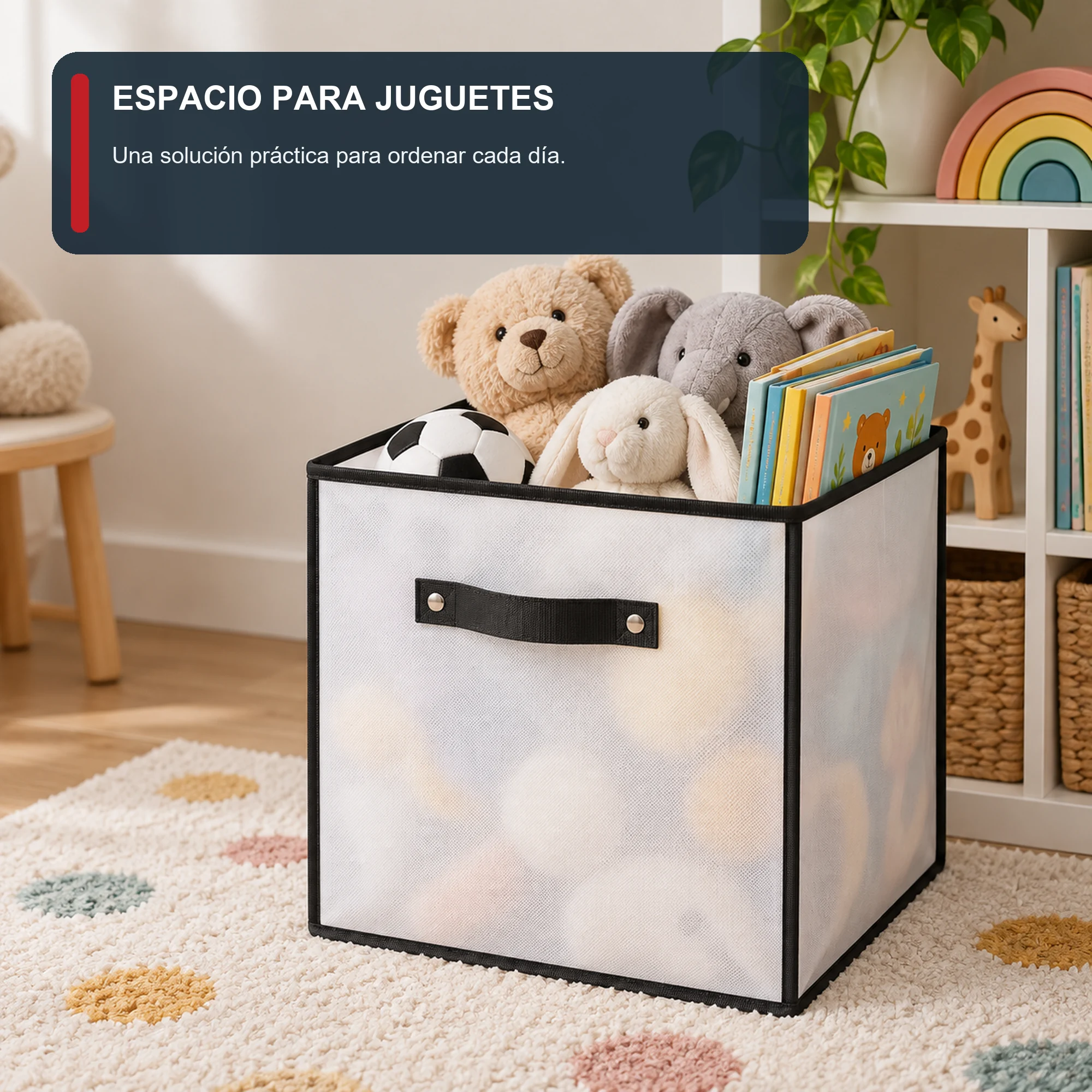 Caja organizadora abierta de PEVA y PP, 31 × 31 × 31 cm, 1 Unidad