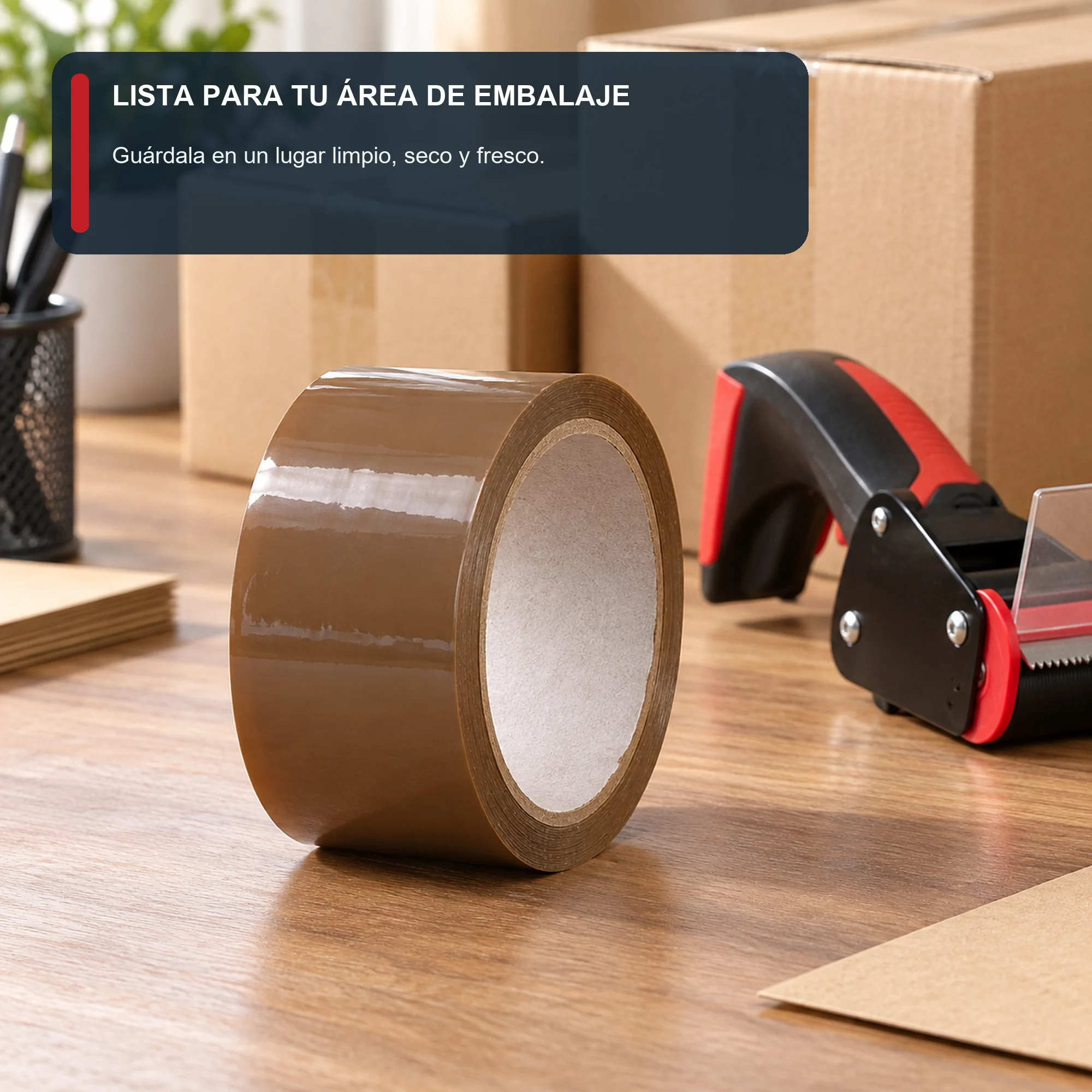 Cinta de Embalaje Marrón, 48 mm × 90 m