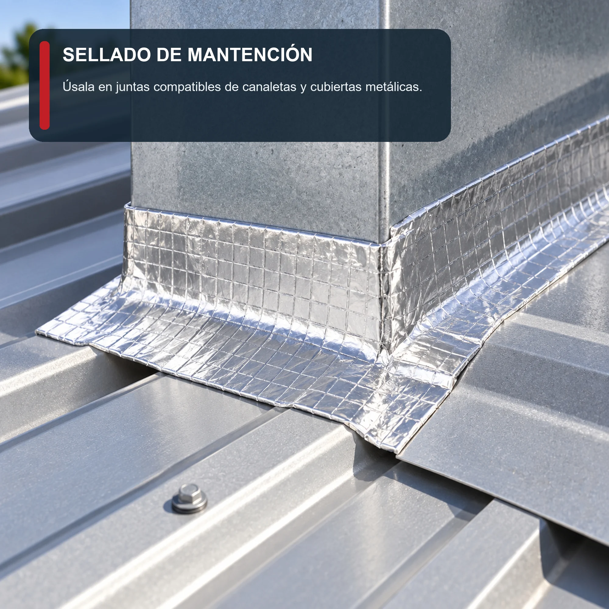 Cinta Impermeable de Aluminio con Butilo, 50 mm × 5 m
