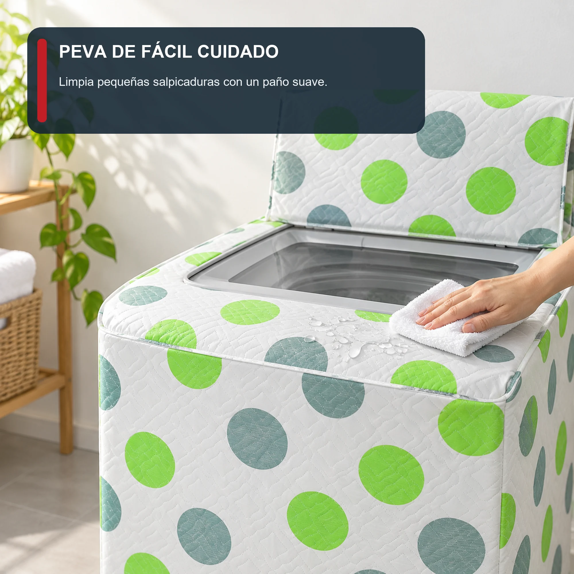 Funda de Lavadora 100% PEVA para Carga Superior, Estampado Surtido, 55 × 58 × 87 cm