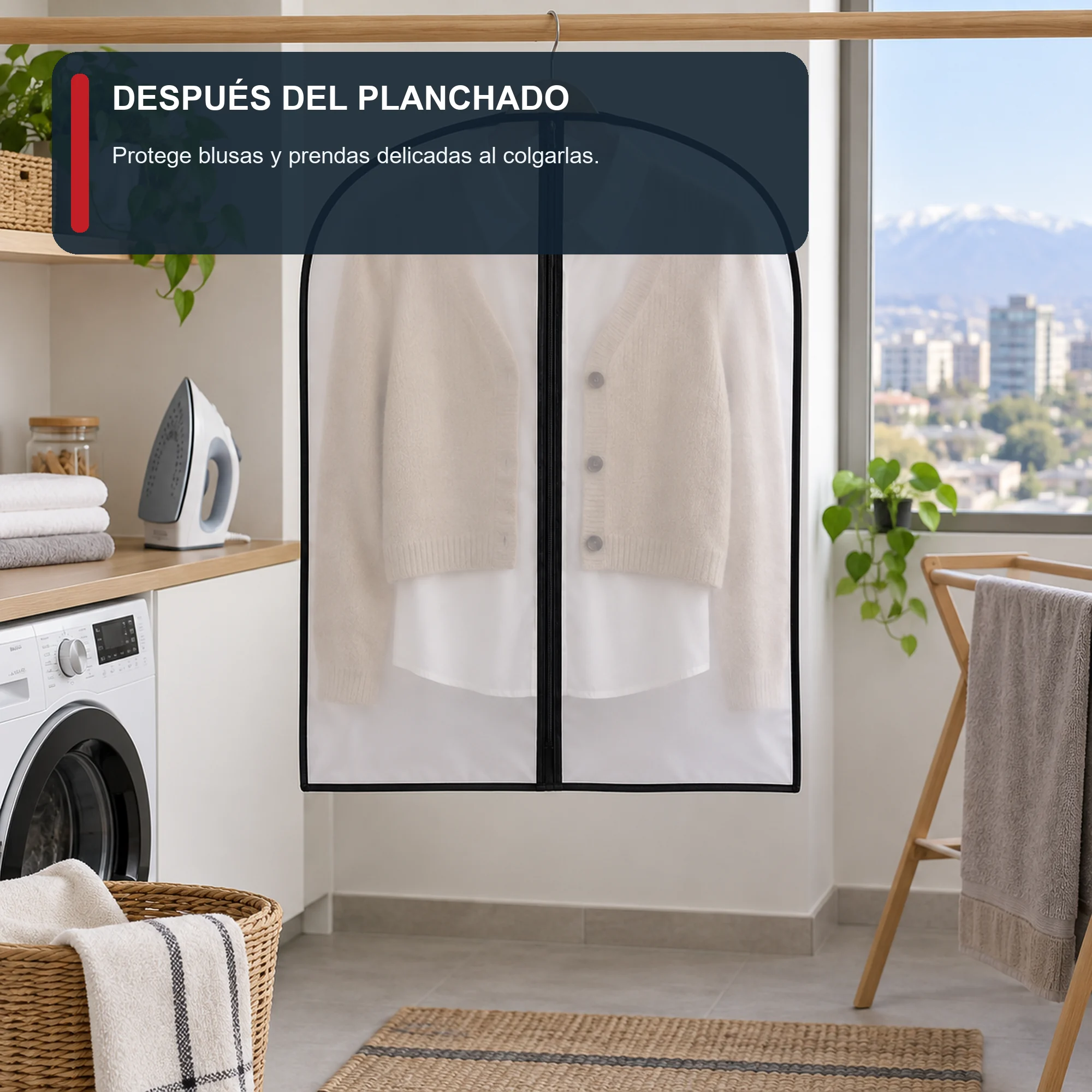 Funda corta para traje de PEVA con Cierre, 60 × 80 cm, 1 Unidad