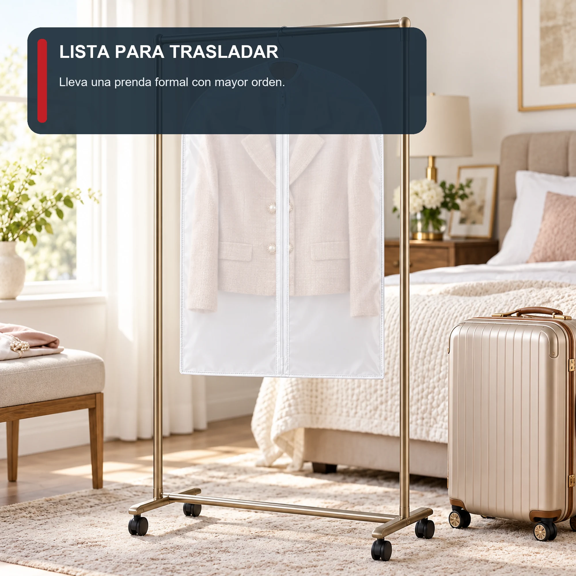 Funda para Traje de PEVA con Cierre, 60 × 80 cm, 1 Funda