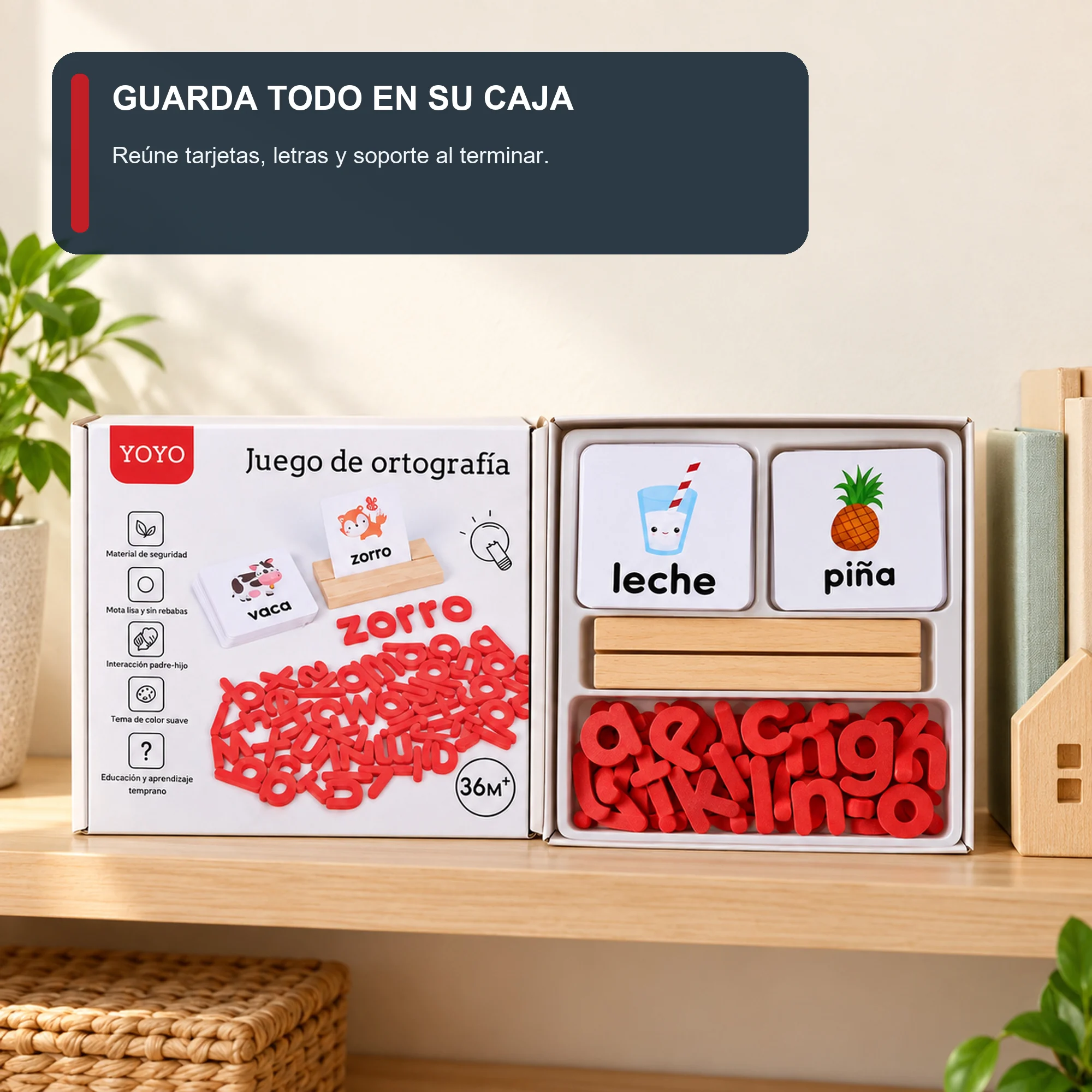 Juego de Ortografía en Español con Letras y Tarjetas
