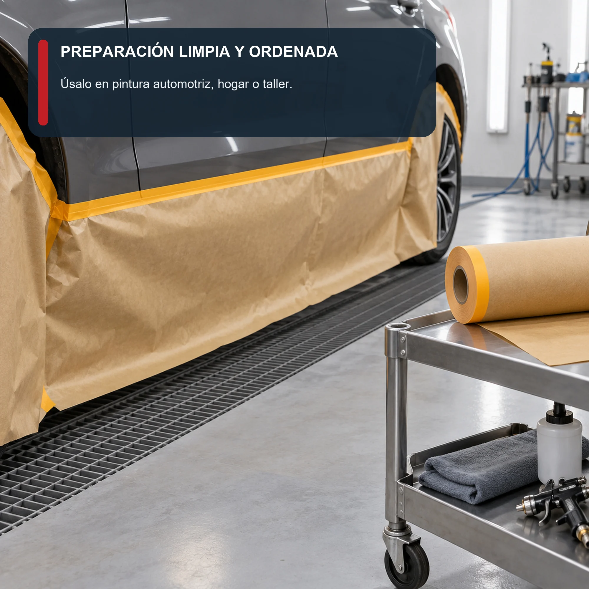 Papel Kraft de Enmascarar con Cinta, 300 mm × 20 m