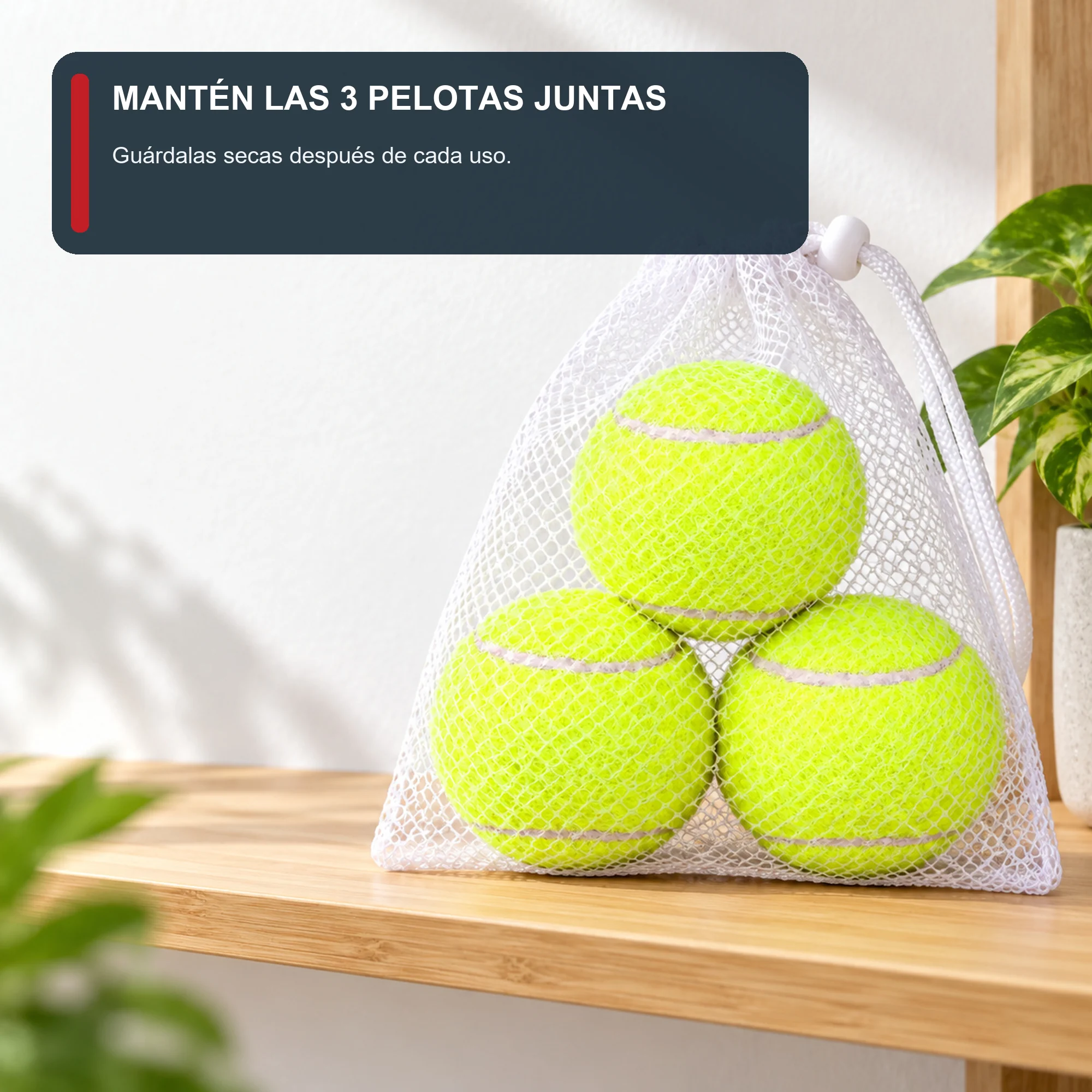 Pelotas de Tenis de Fieltro, 6,5 cm, Pack de 3