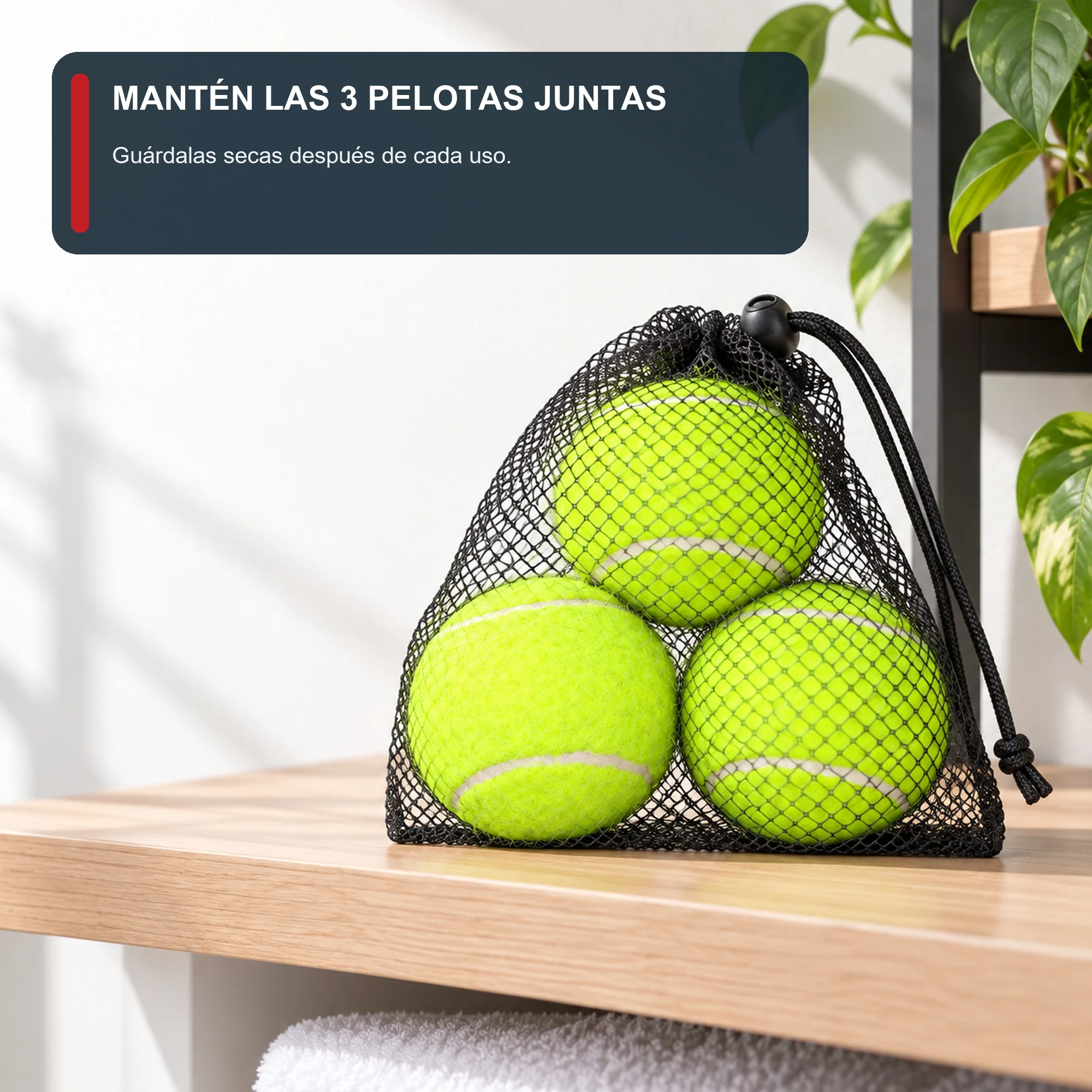 Pelotas de Tenis de Fieltro, 6 cm, Pack de 3