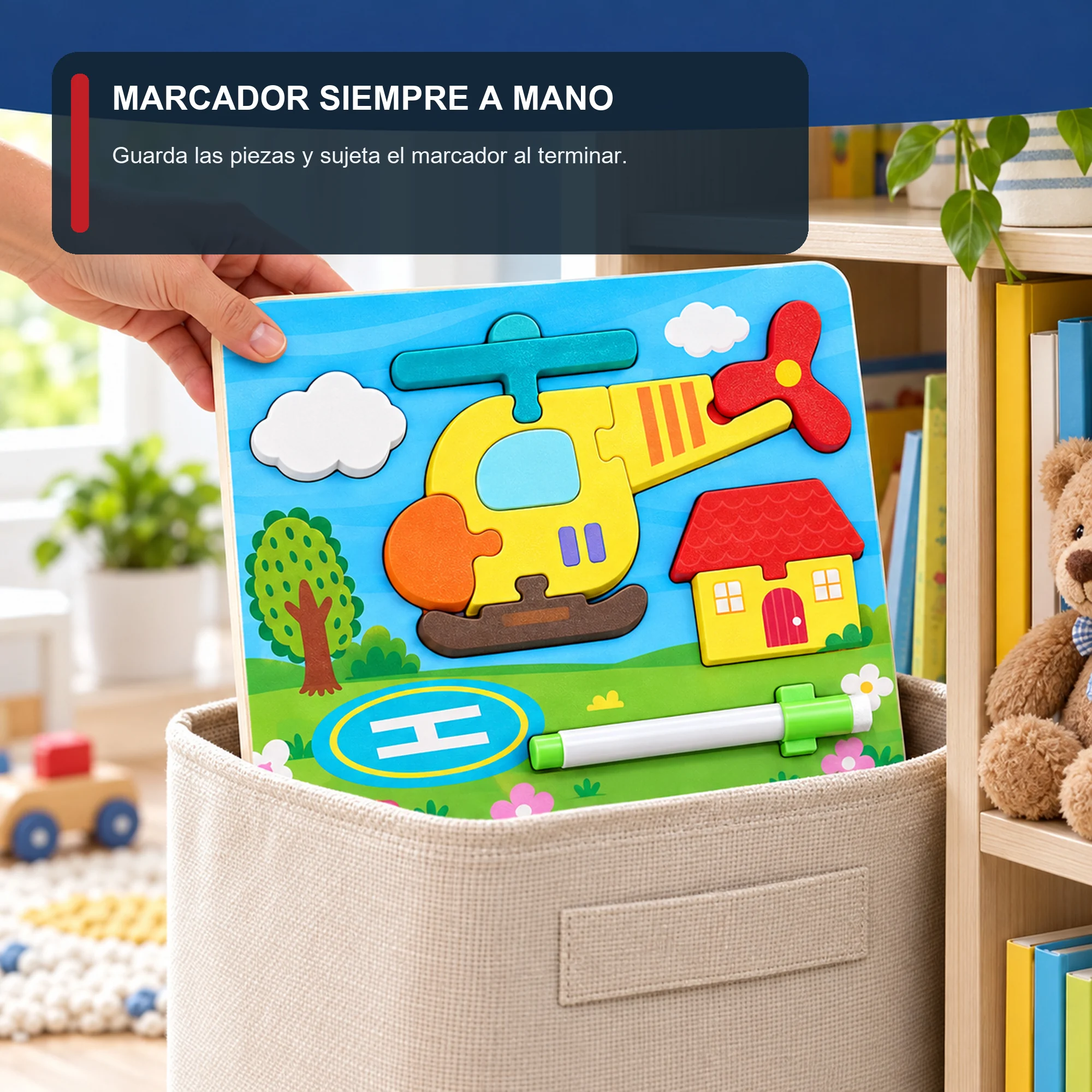 Puzzle Infantil de Goma EVA con Pizarra y Marcador, 22,3 × 18 cm