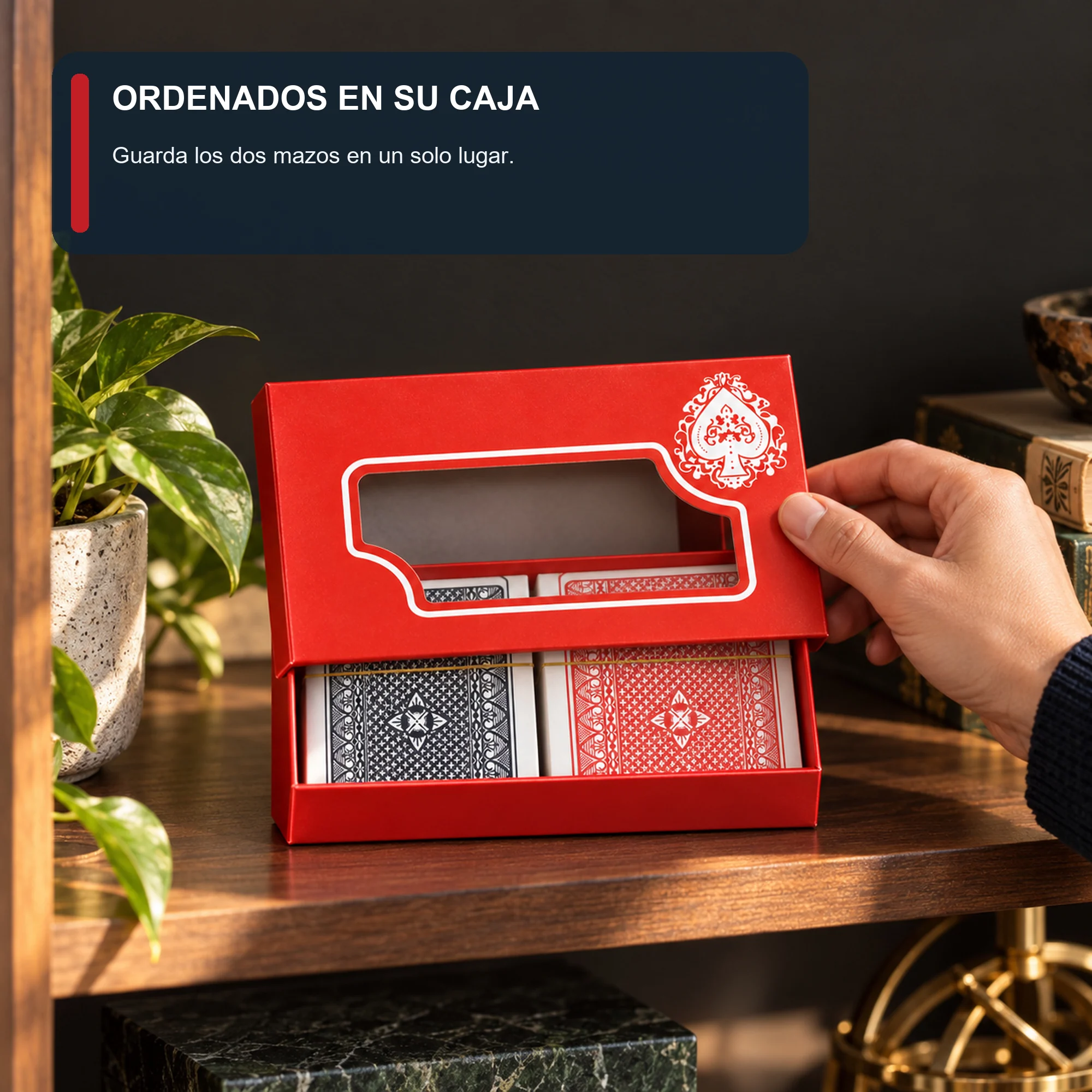 Set de 2 Mazos de Cartas de Póker Plastificadas con Caja